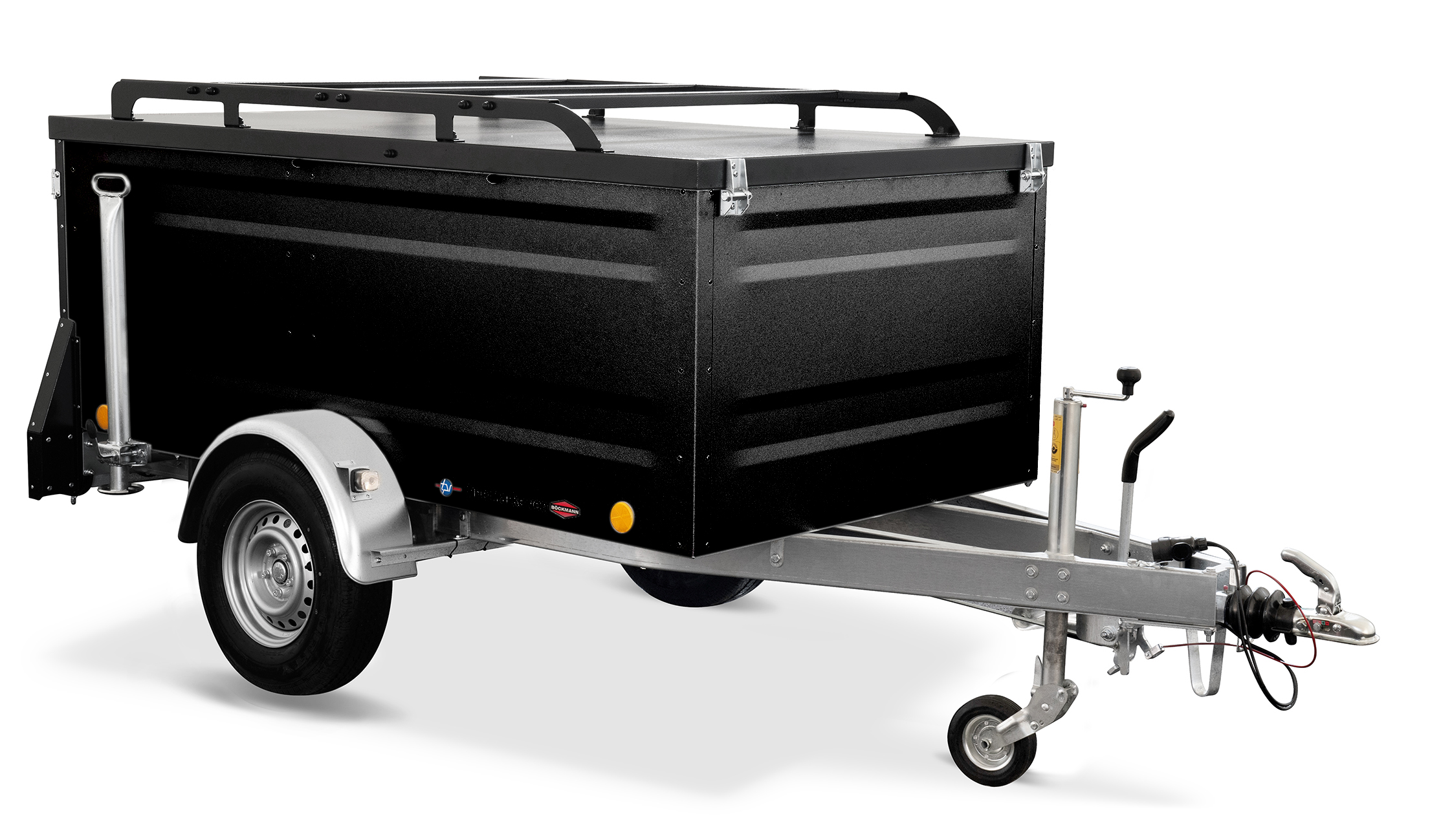 Campingový Přívěs Standard Prodloužený Bržděný 1300Kg - Černý