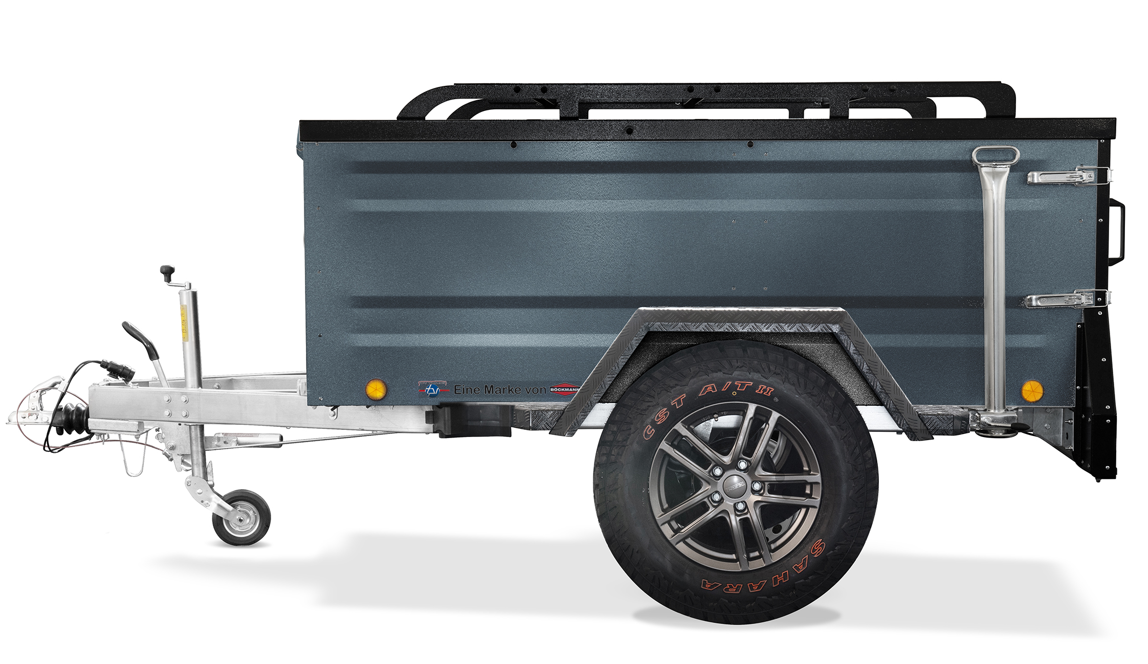 Campingový Přívěs OFFROAD Bržděný 1300Kg - Prodloužený - Šedá Antracit