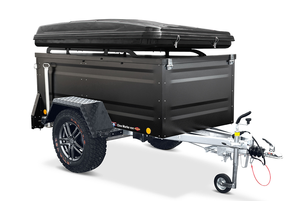 Campingový Přívěs OFFROAD Bržděný 1000Kg + STAN - Černý