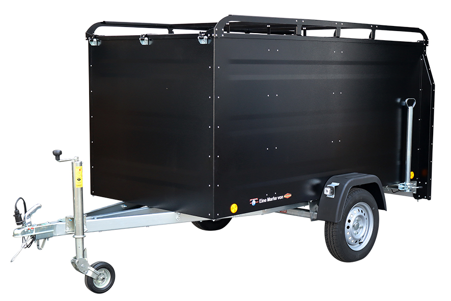 Campingový Přívěs Standard Zvýšený Prodloužený Nebržděný 750Kg - Černý