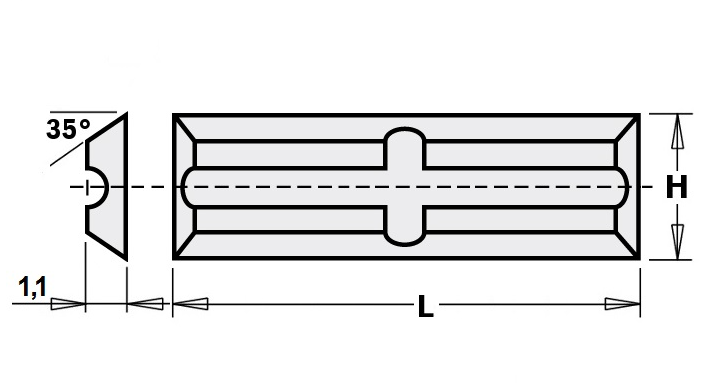 Mini výměnný nůž HM - 102,0x5,5x1,1mm HC35 <35