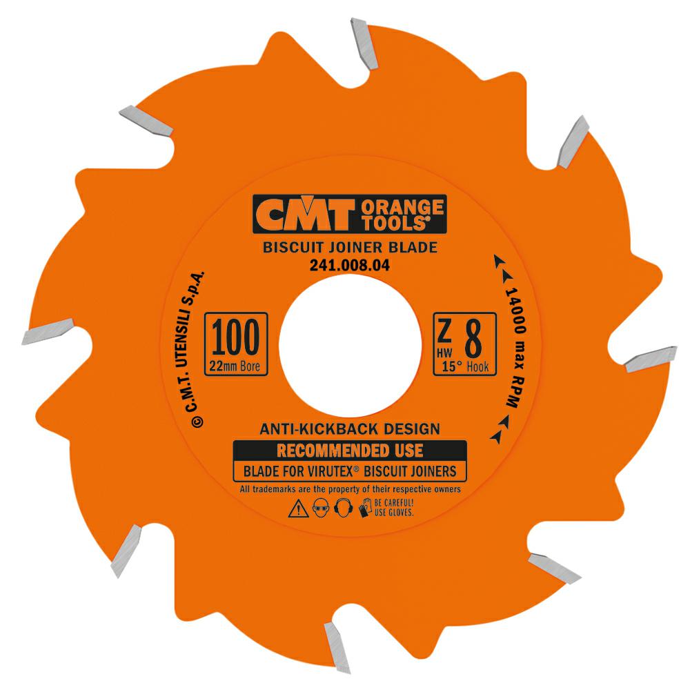 CMT - Kotouč lamelovací pro lamelové spoje - D100x3,96 d22 Z8 HM střídavý zub