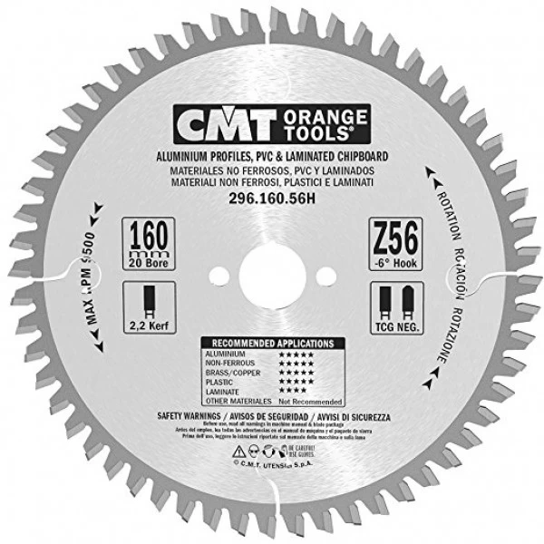 CMT - Kotouč na lamino, plast a neželezné kovy (D160x2,2 d20 Z56 HM)