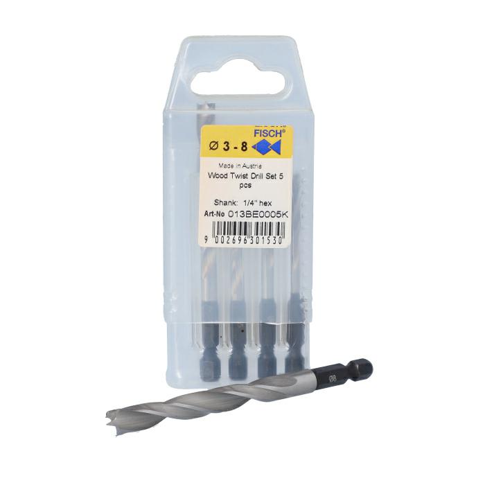 Sada vrtáků HSS se šestihrannou stopkou 6 ks - 3, 4, 5, 6, 8, 10 mm