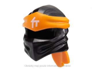 40925pb28 Black Ninjago Wrap Type 4 with Molded Orange Headband