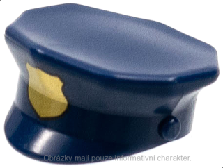 15530pb01 Dark Blue Hat, Police with Gold Badge