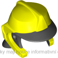 69971pb01 Neon Yellow Fire Helmet with Molded Black Visor and Neck Protection