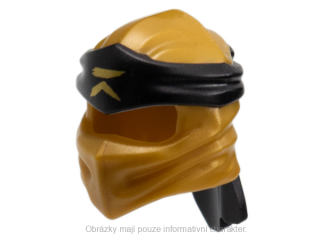 40925pb24 Pearl Gold Ninjago Wrap Type 4 with Molded Black Headband