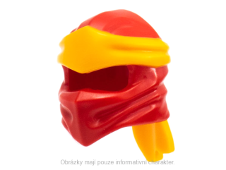 40925pb21 Red Ninjago Wrap Type 4 with Molded Bright Light Orange Headband