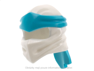 40925pb17 White Ninjago Wrap Type 4 with Molded Medium Azure Headband