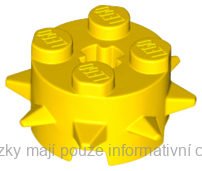 27266 Yellow Brick, Round 2 x 2 with Spikes and Axle Hole