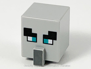 23766pb005 Light Bluish Gray Head, Modified Cube (Minecraft Illager / Pillager)