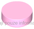 98138 Bright Pink Tile, Round 1 x 1