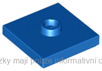 87580 Blue Plate, Modified 2 x 2 with Groove and 1 Stud in Center
