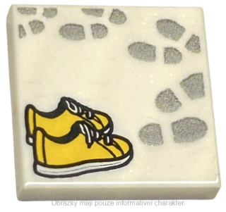 3068bpb2117 White Tile 2 x 2 with Groove with Yellow Shoes