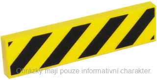2431p52 Yellow Tile 1 x 4 with Black and Yellow Danger Stripes