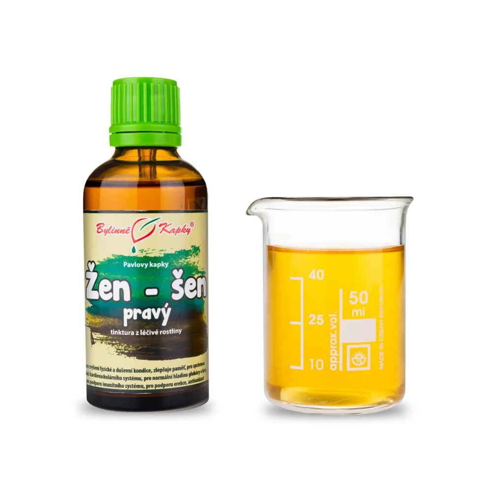  Žen-šen (žen šen, ženšen) pravý - Pavlovy bylinné kapky (tinktura z žen šenu) 50 ml