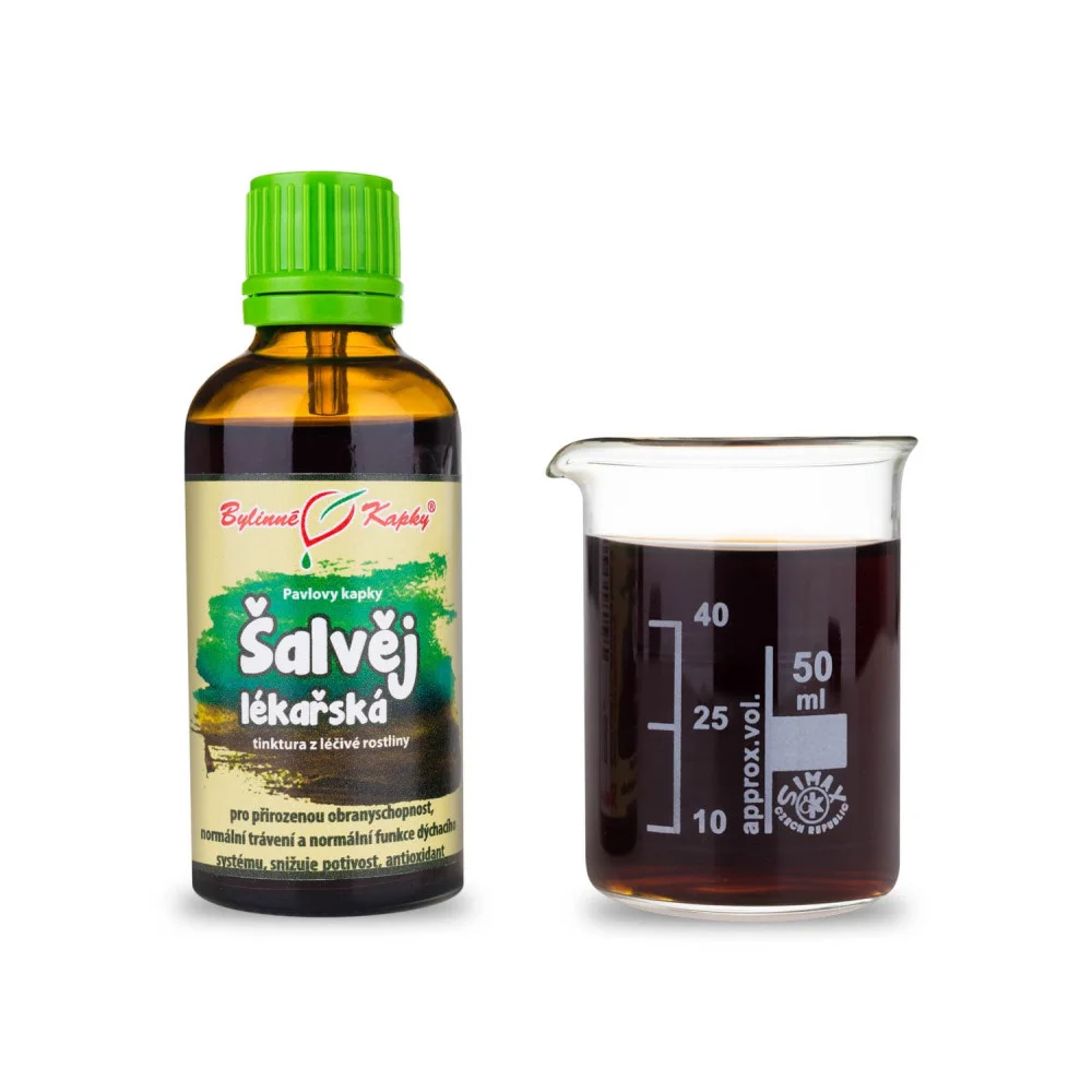 Šalvěj lékařská tinktura 50 ml | Pavlovy bylinné kapky 