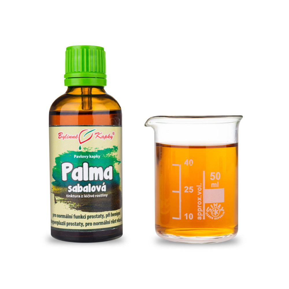 Palma sabalová (serenoa plazivá, Serenoa repens, Saw palmetto) - Pavlovy bylinné kapky (tinktura) 50 ml