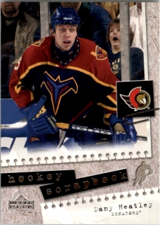 Hokejová karta Dany Heatley Upper Deck 2005-06 Hockey Scrapbook č. HS15