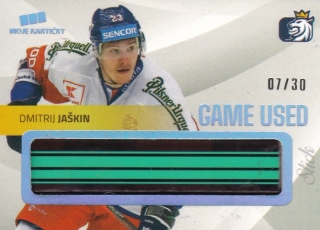 hokejová karta Dmitrij Jaškin Moje kartičky 2020 Game Used Memo 07/30
