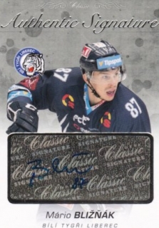 Hokejová karta Mario Bližňák OFS 17/18 S.II. Authentic Signature Platinum
