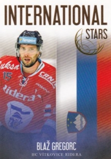 Hokejová karta Blaž Gregorc OFS 2018-19 Série 2 International Stars