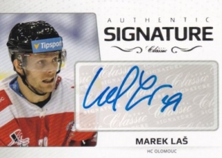 Hokejová karta Marek Laš OFS 2018-19 Série 2 Authentic Signature Platinum 