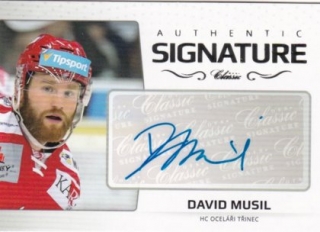 Hokejová karta David Musil OFS 2018-19 Série 2 Authentic Signature Platinum 