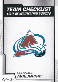Hokejová karta Colorado Avalanche OPC 2020-21 Team Checklist č. 558