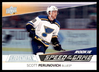Hokejová karta Scott Perunovich UD Credentials 2021-22 Speed of the Game RC č. SGR17