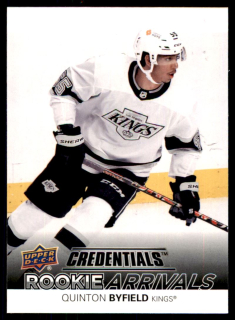 Hokejová karta Quinton Byfield UD Credentials 2021-22 Rookie Arrivals č. RA-4