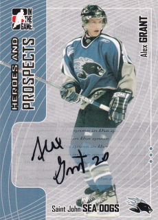 Hokejová karta Alex Grant ITG 2004-05 Heroes And Prospects Auto č. A-AG