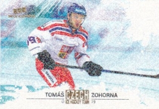 Hokejová karta Tomáš Zohorna Czech Ice Hocky Team 2018 Gold Rainbow Parallel