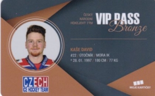 Hokejová karta David Kaše Czech Ice Hockey Team 2018 VIP PASS Bronze