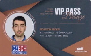 Hokejová karta Michal Moravčík Czech Ice Hockey Team 2018 VIP PASS bronze