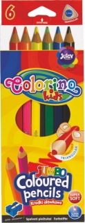 Pastelky trojhranné JUMBO 6 barev, s ořezávátkem