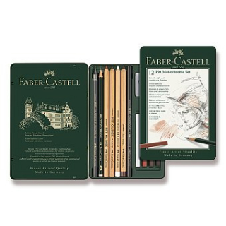 Grafitové tužky FABER-CASTELL PITT MONOCHROME - SADA 12 ks