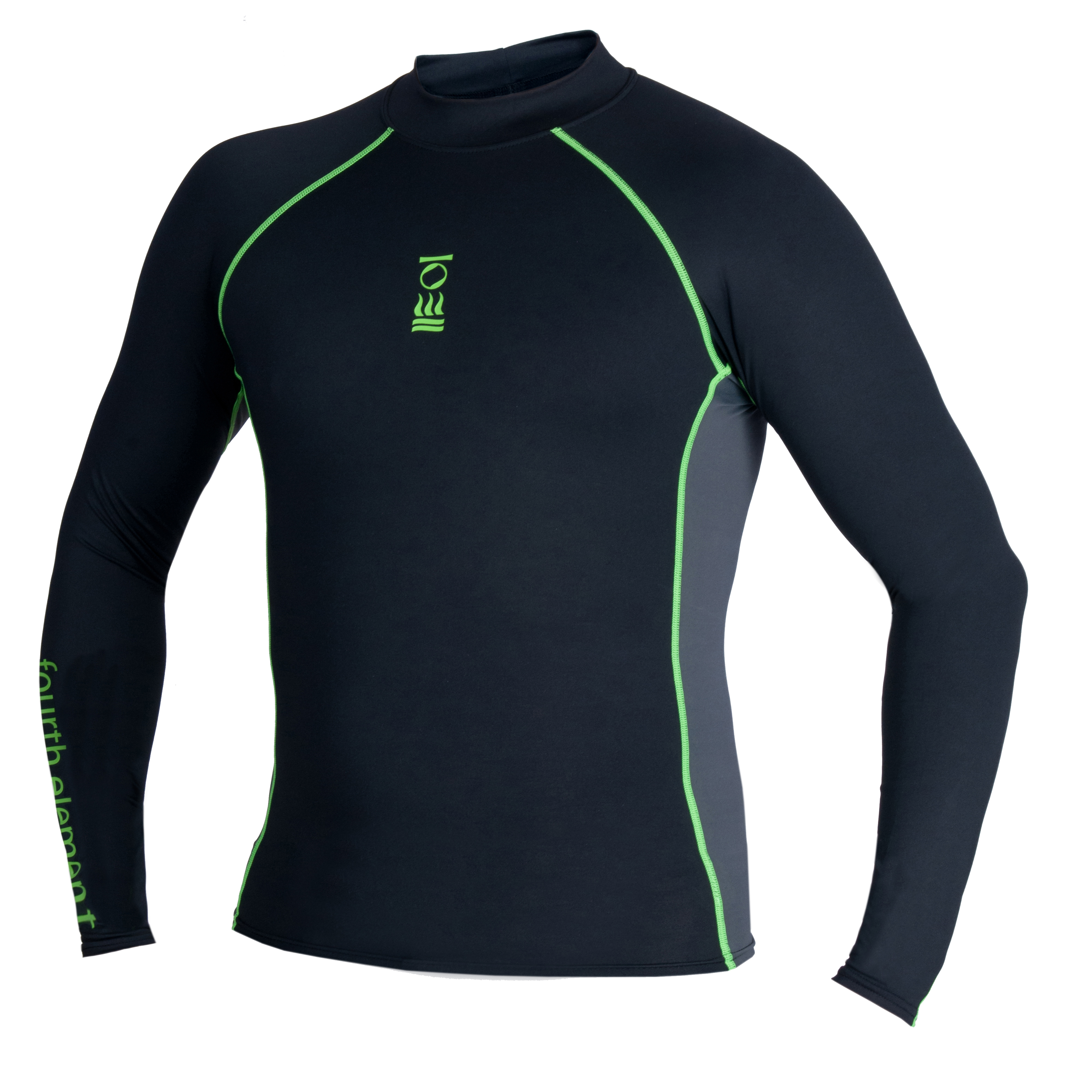 MEN'S LONG SLEEVE TOP - BLACK / GREEN