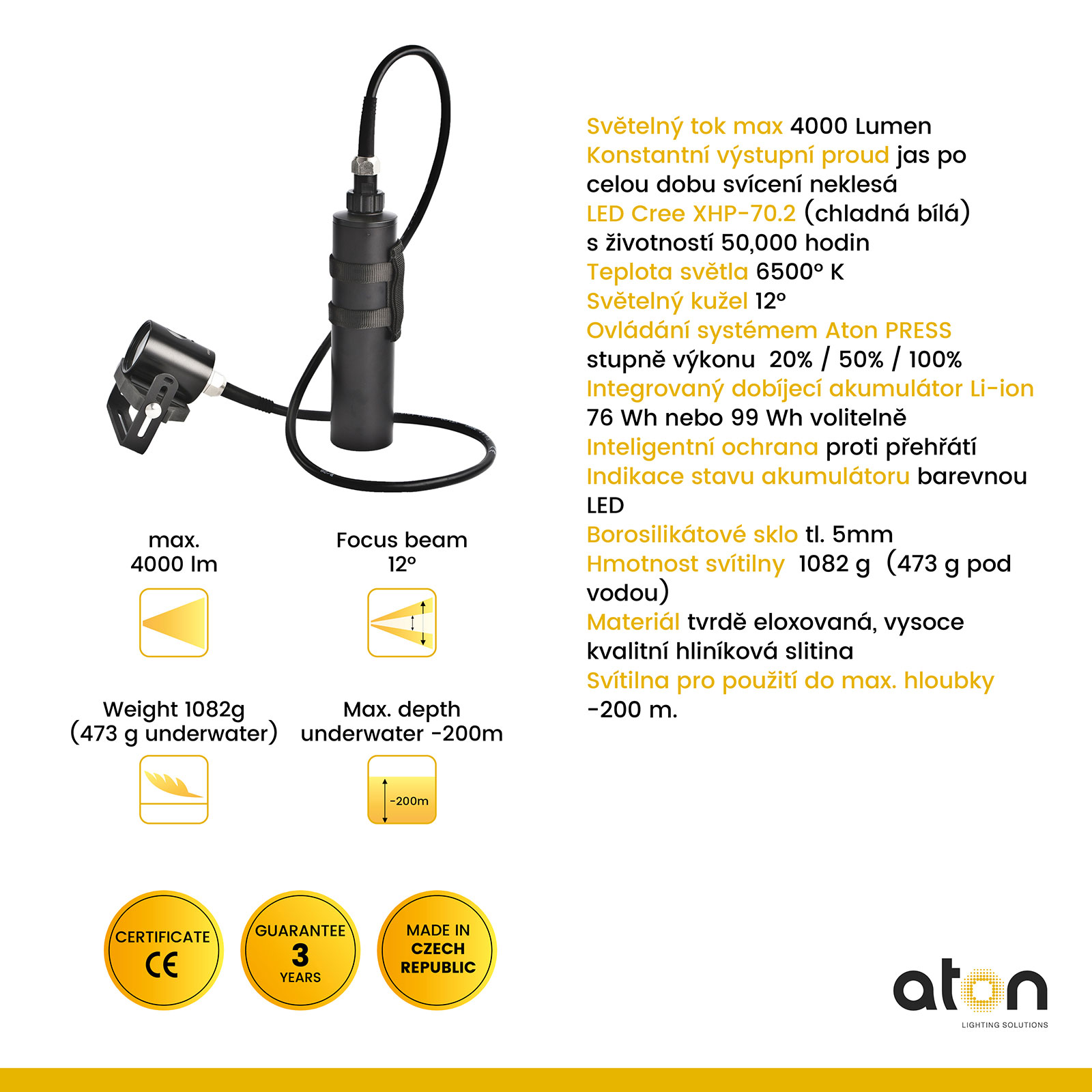 Aton Tech corded, Standard Battery-pack