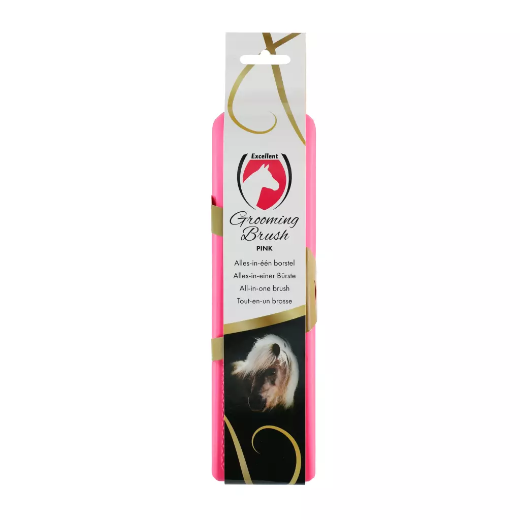 Excellent Horse Grooming Brush L Pink