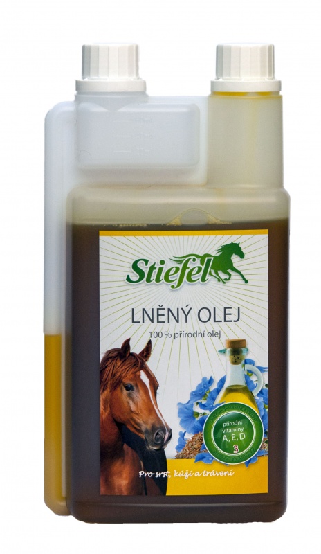 Lněný olej lisovaný za studena (Láhev s dávkovačem, 1 l)
