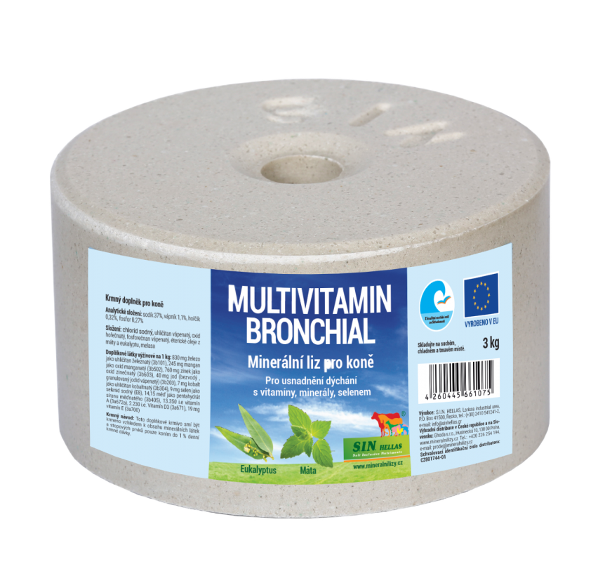 Bronchial, minerální multivitaminový liz na uvolnění dýchacích cest, balení 3kg