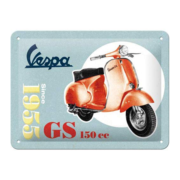MALÁ PLECHOVÁ CEDULE VESPA GS