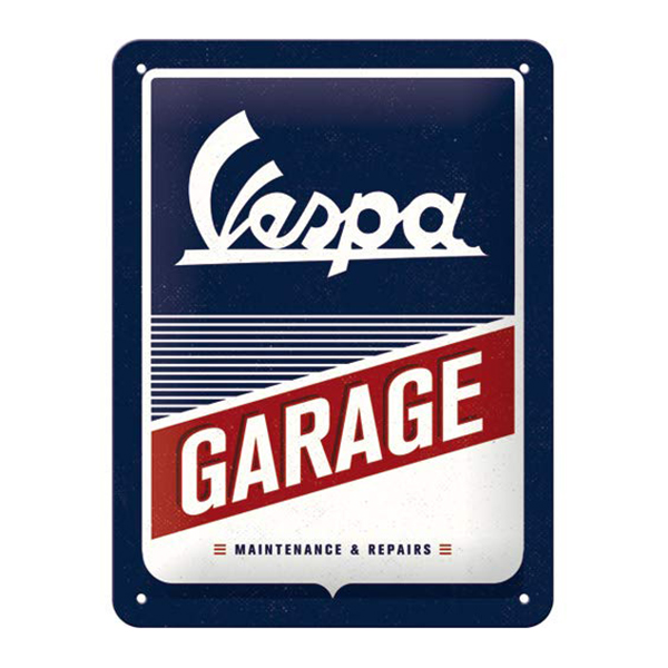 MALÁ PLECHOVÁ CEDULE VESPA GARAGE