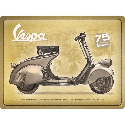 PLECHOVÁ CEDULE VESPA 75 YEARS ANNIVERSARY