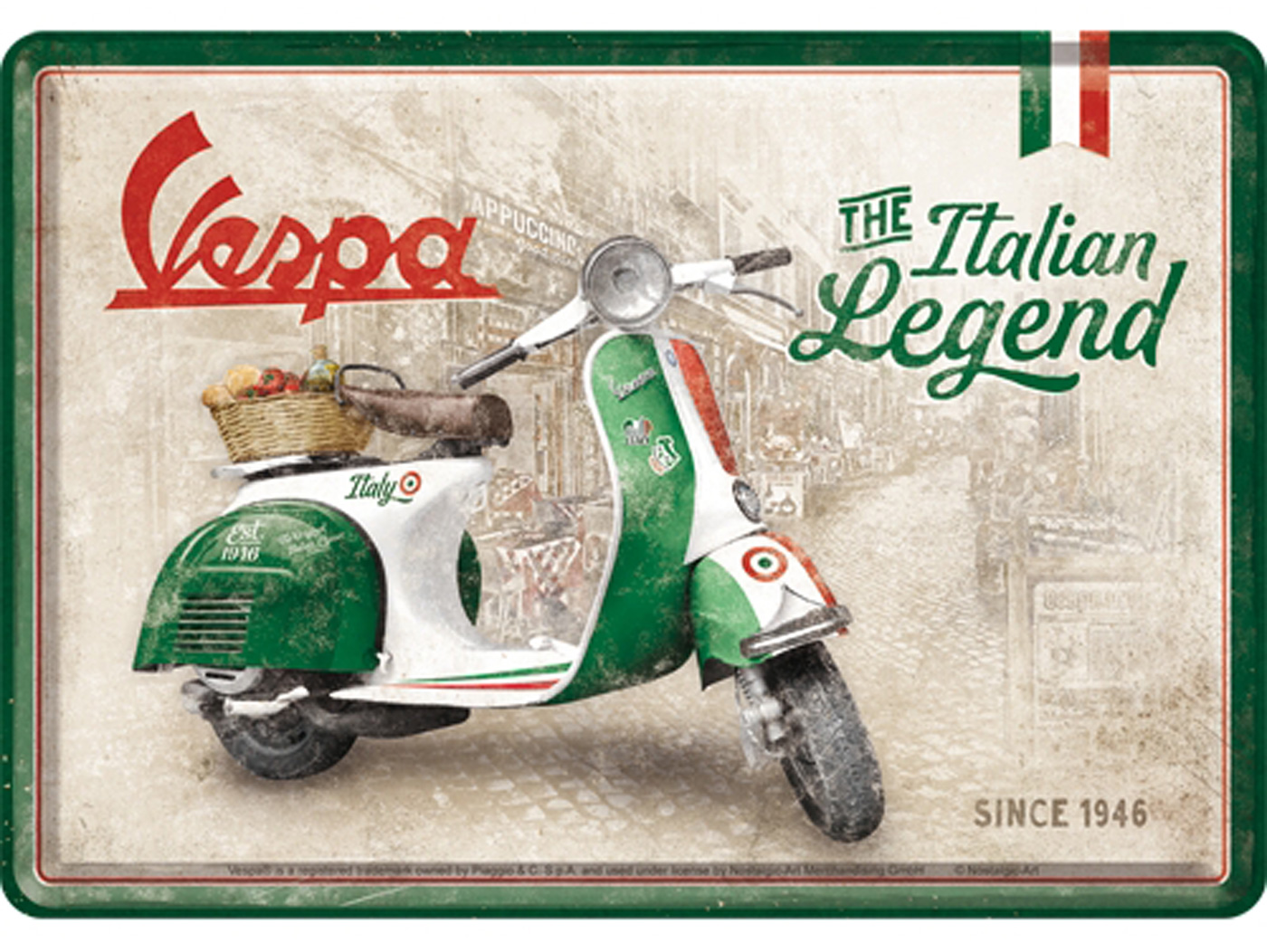 PLECHOVÁ POHLEDNICE VESPA LEGEND