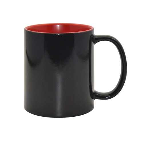 Hrnek (A+) 330 ml - magic černý s červeným vnitřkem (sublimace)