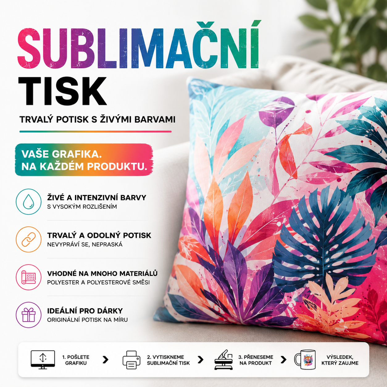 Sublimační tisk - metráž šíře 108 cm