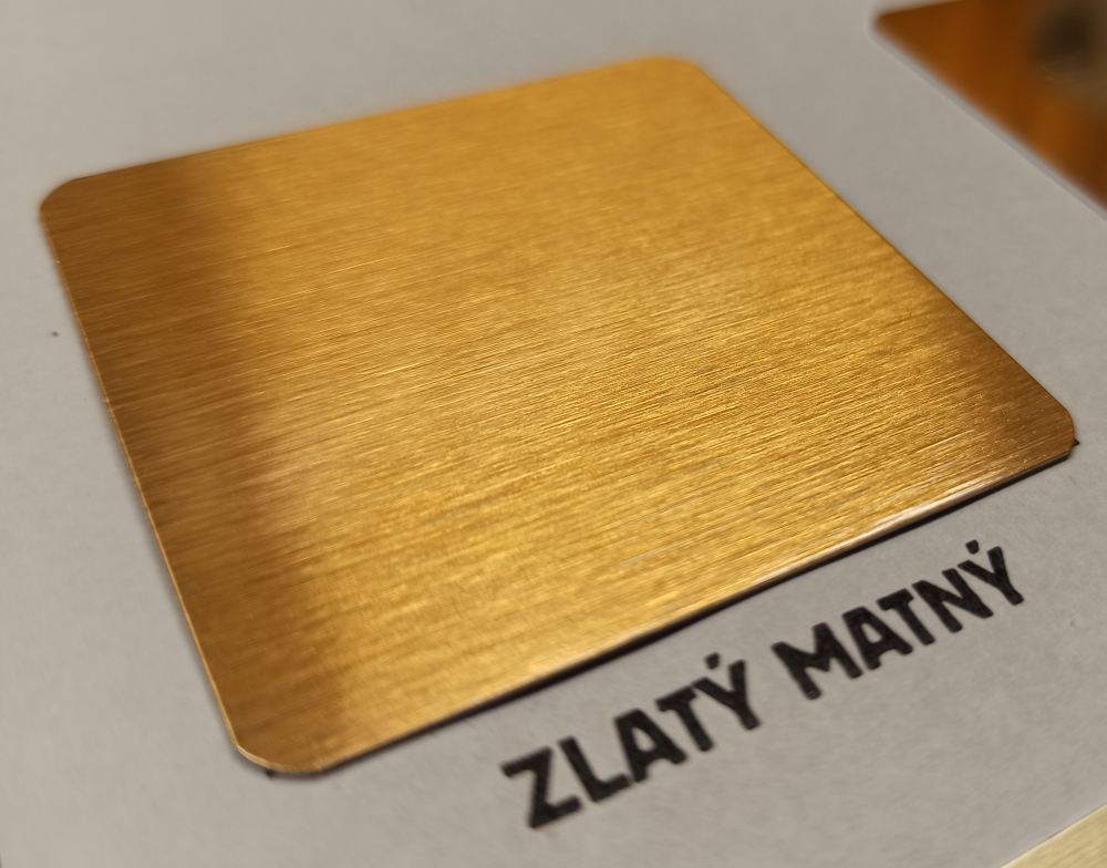 Plech sublimační zlatý matný